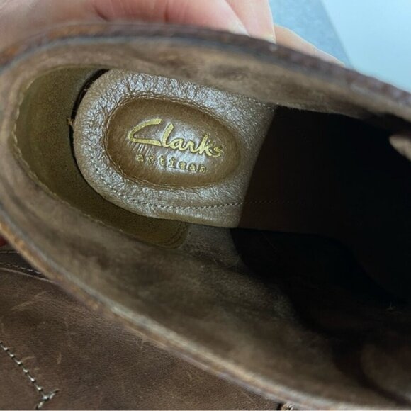 Clarks Artisan CARLETA LYON Brown Leather Lace Up Ankle Boot Boho Women’s 7.5M - Picture 9 of 13